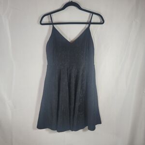 Lulus Way With Words Black Lace Skater Dress Size M Fit Flare Mini Coquette LBD